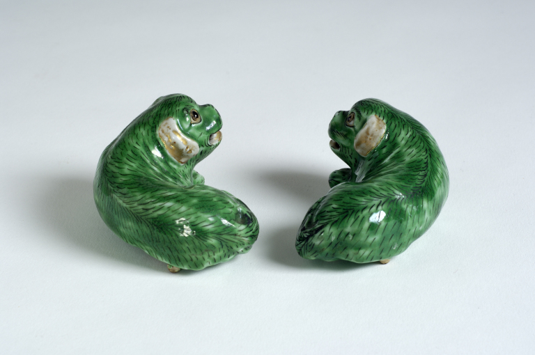 Green Chinese ‘Shisa’ Dog Incense Holders       Unknown origin, c.1880-1900, Porcelain These objects take their design from the Chinese ‘Shisa’ dog, a cross between a lion and a dog. ‘Shisa’ are also referred to as guardian dogs, thought to bring good luck and prosperity.