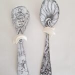 Ceramic spoons inspired by spoons in the Holburne Museum collection