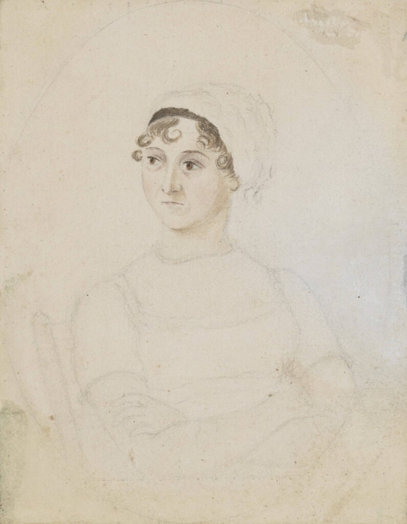 A famous pencil drawing of Jane Austen's head