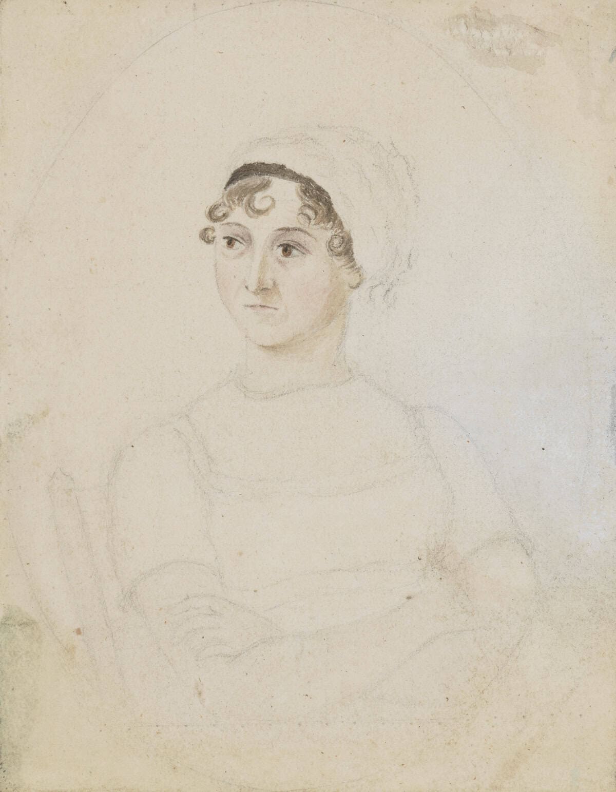 A famous pencil drawing of Jane Austen's head